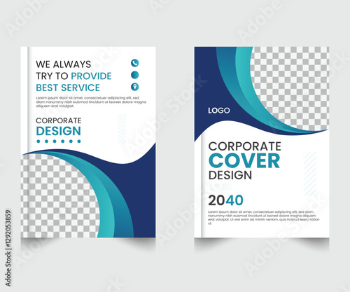 Business corporate book cover design template in A4 template design.