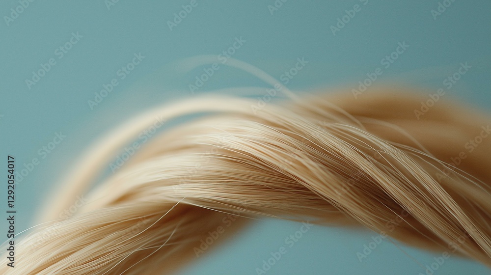 Fototapeta premium Golden Waves: Abstract Macro of Blonde Hair Texture