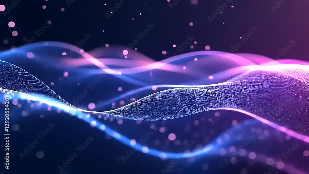Abstract digital waves with glowing particles in a vibrant color scheme. Abstract digital waves with glowing particles in a vibrant color scheme.