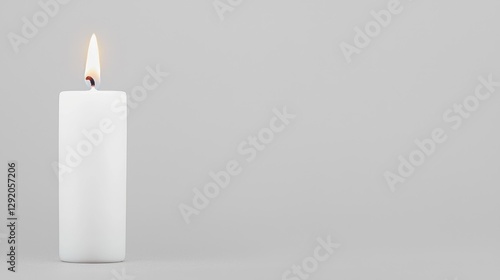 Wallpaper Mural Single white candle flame on gray background.  Possible use stock photography Torontodigital.ca