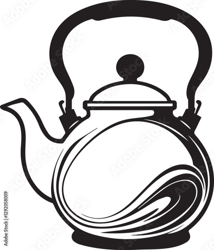 A unique kettle silhouette vector image showcasing a stylish, modern, and minimalistic design.
