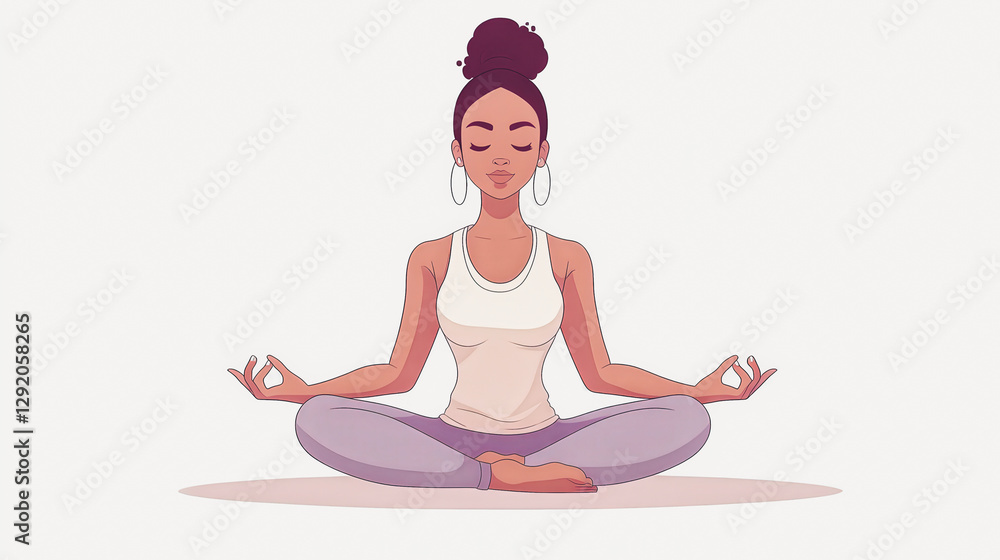 A woman is sitting cross legged in a lotus position A woman is sitting cross legged in a lotus position