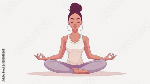 Wallpaper Mural A woman is sitting cross legged in a lotus position Torontodigital.ca