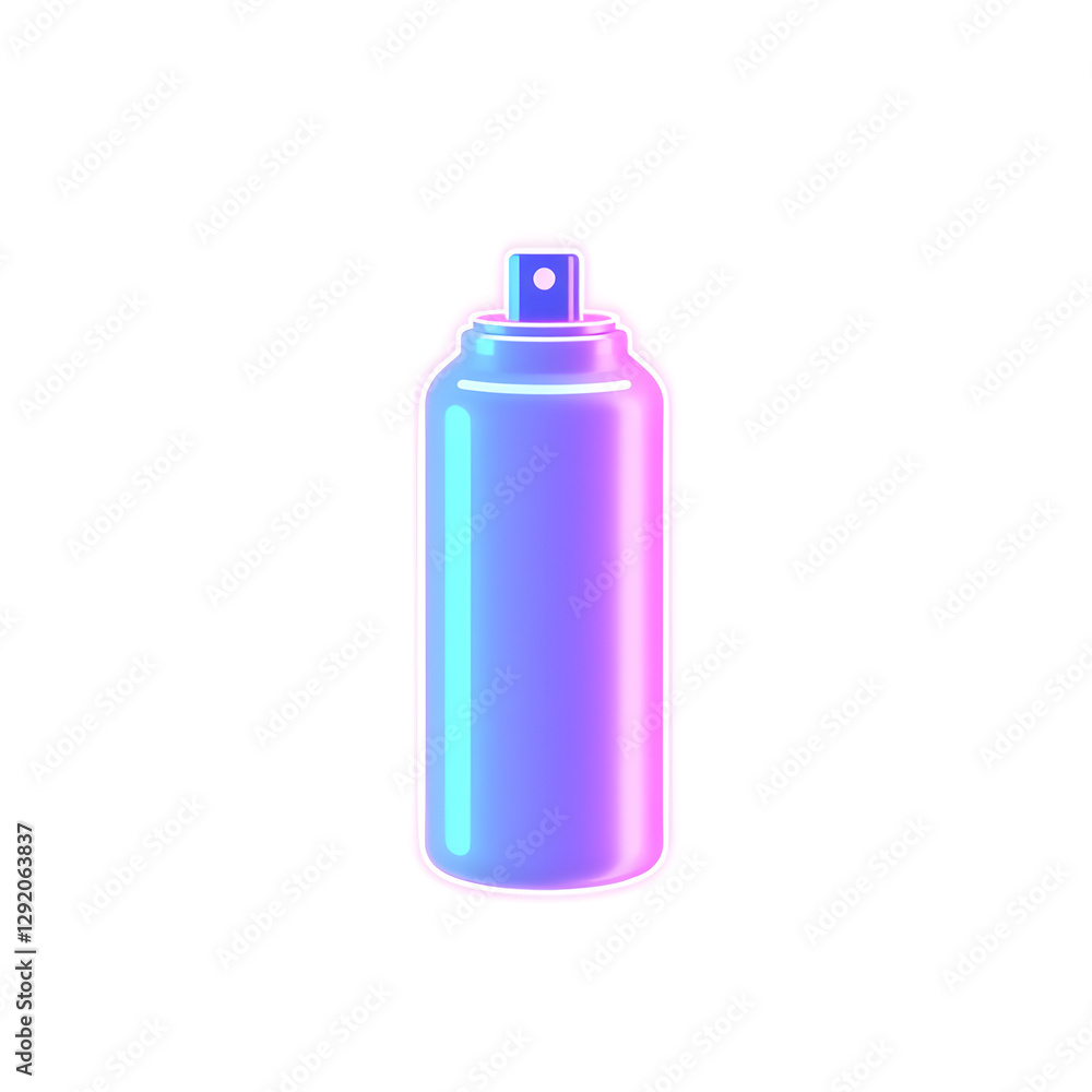 Spray can holographic 3D icon. neon symbol vector illustration isolated on white background. Generative AI Spray can holographic 3D icon. neon symbol vector illustration isolated on white background. Generative AI