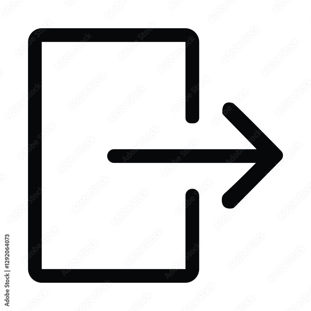 Exit Icon: A clean, modern graphic representing the concept of leaving or exiting, perfect for interface design. Exit Icon: A clean, modern graphic representing the concept of leaving or exiting, perfect for interface design.