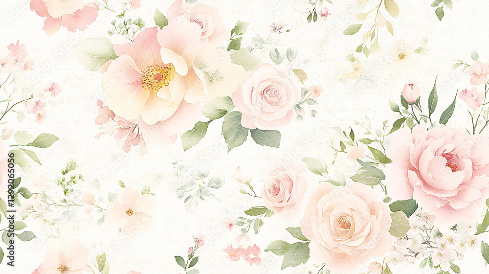 Fototapeta Floral arrangement display garden digital art soft colors close-up serenity and beauty