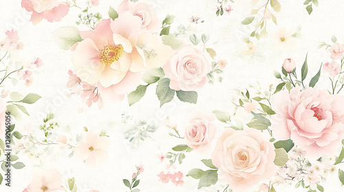 Floral arrangement display garden digital art soft colors close-up serenity and beauty