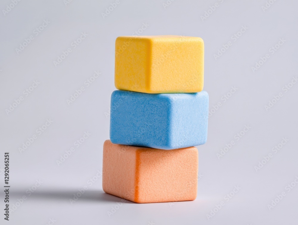 stack of colorful sponge cubes stack of colorful sponge cubes
