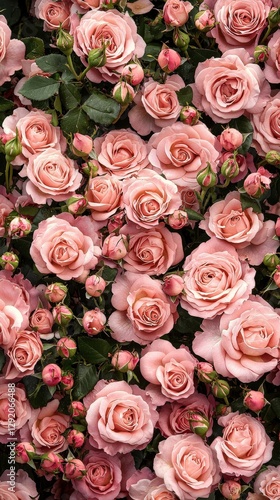Stunning Pastel Pink Rose Blooms Close Up