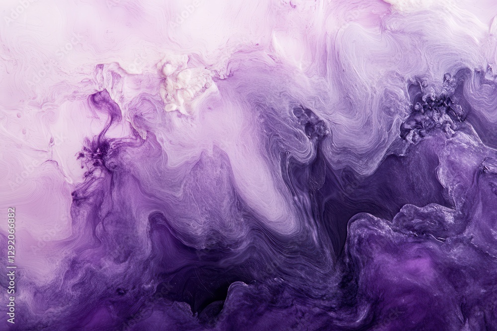 Abstract waves of purple and white paint mix seamlessly together Abstract waves of purple and white paint mix seamlessly together