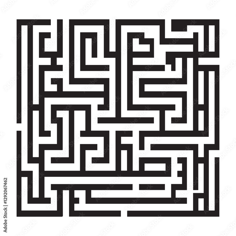 black Rectangular maze vector . Difficulty rectangular maze labyrinth . black Rectangular maze vector . Difficulty rectangular maze labyrinth .