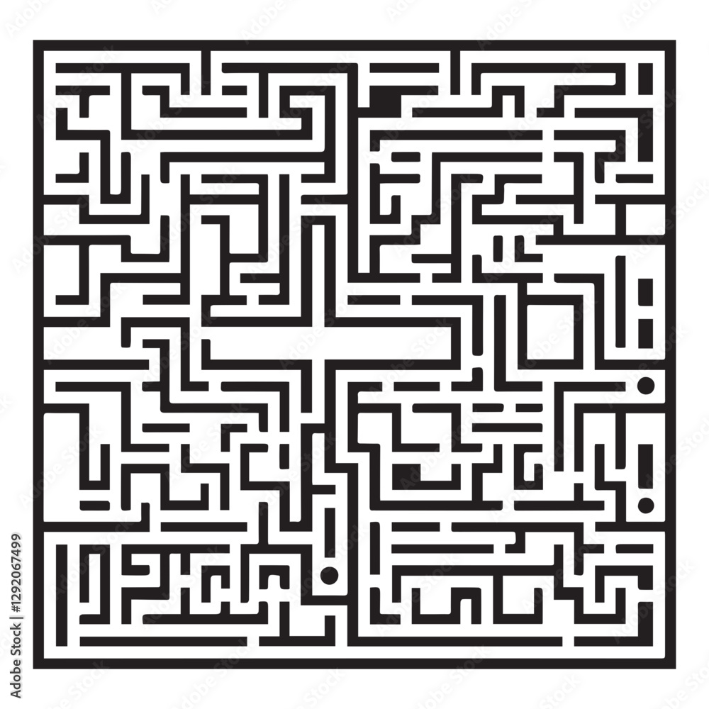 black Rectangular maze vector . Difficulty rectangular maze labyrinth . black Rectangular maze vector . Difficulty rectangular maze labyrinth .