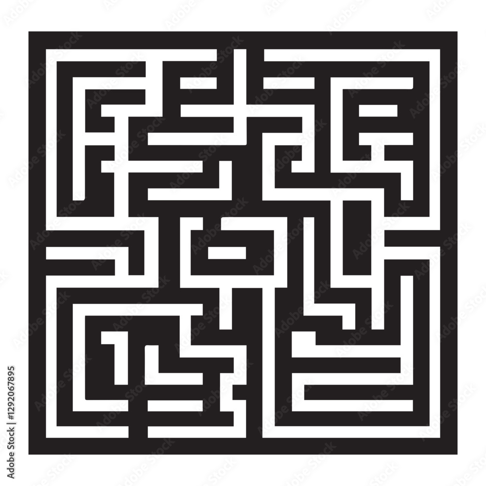 black Rectangular maze vector . Difficulty rectangular maze labyrinth . black Rectangular maze vector . Difficulty rectangular maze labyrinth .