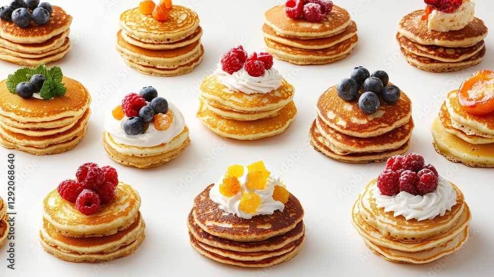 Delicious Pancakes with Fresh Berries and Cream Delicious Pancakes with Fresh Berries and Cream