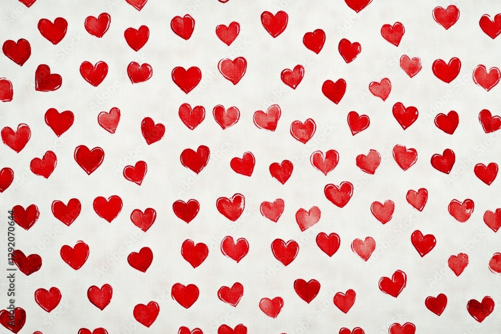 Red watercolor hearts creating a lovely and romantic seamless pattern, ideal for valentine's day, wedding, or love-themed projects Red watercolor hearts creating a lovely and romantic seamless pattern, ideal for valentine's day, wedding, or love-themed projects