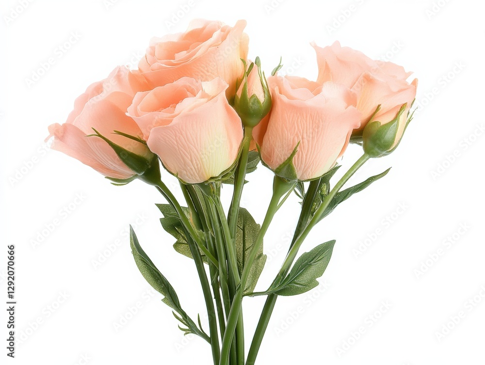 bouquet of peach roses on white background bouquet of peach roses on white background