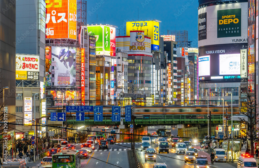 custom made wallpaper toronto digitalTOKYO, JAPAN - December, 2019: Crowds crossing at Shinjuku distr