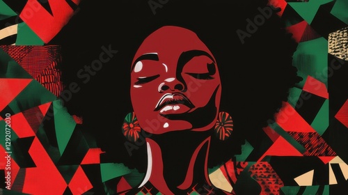 Celebrating Black History Month with powerful artwork reflecting culture and identity in a vibrant, symbolic design