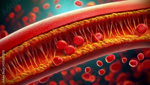 cholesterol plaque in artery a microscopic view of a blocked artery revealing a cholesterol plaque buildup constricting blood flow this graphic illustration depicts the danger of high cholesterol