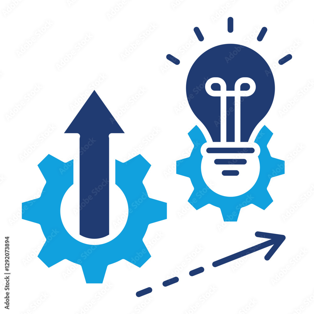 Process Improvement Flat Blue Icon Process Improvement Flat Blue Icon