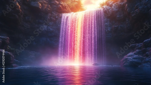 Wallpaper Mural Radiant waterfall colorful cascade scenic beauty image Torontodigital.ca