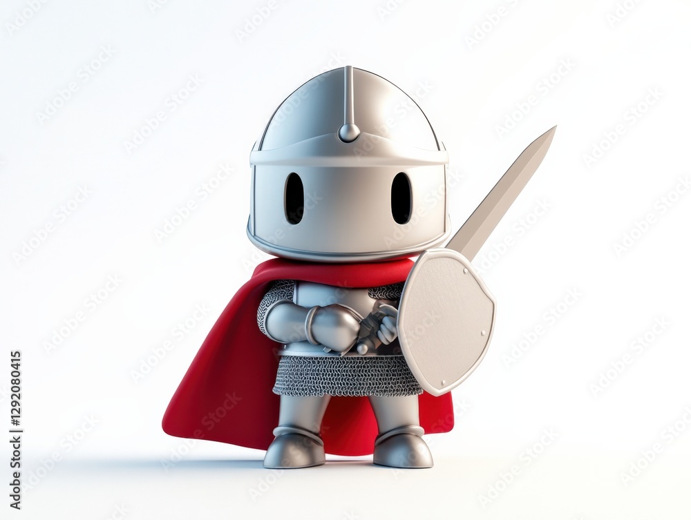 cute cartoon knight holding sword and shield cute cartoon knight holding sword and shield