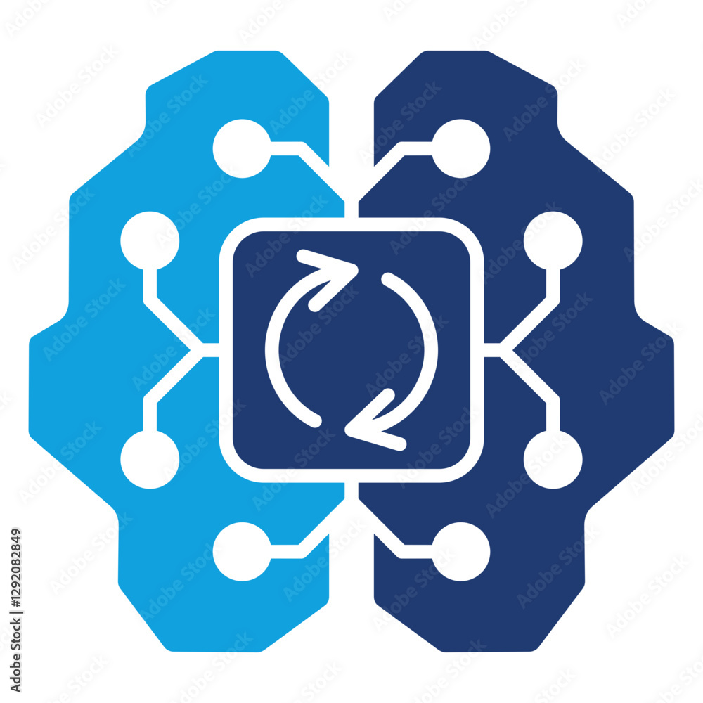 Intelligent Automation Solid Blue Icon Intelligent Automation Solid Blue Icon