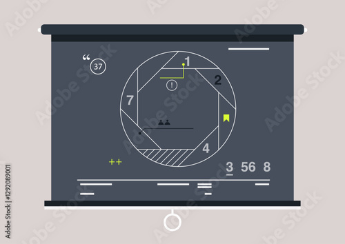 A visually striking scheme displayed on a blackboard captures intricate connections and processes, highlighting collaborative thinking during an inspiring educational moment in a busy learning space