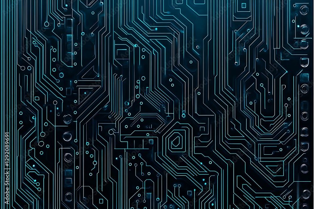 Abstract close-up of a glowing blue digital circuit board, showcasing intricate connections and technological design on a black background.
Abstract close-up of a glowing blue digital circuit board, showcasing intricate connections and technological design on a black background.