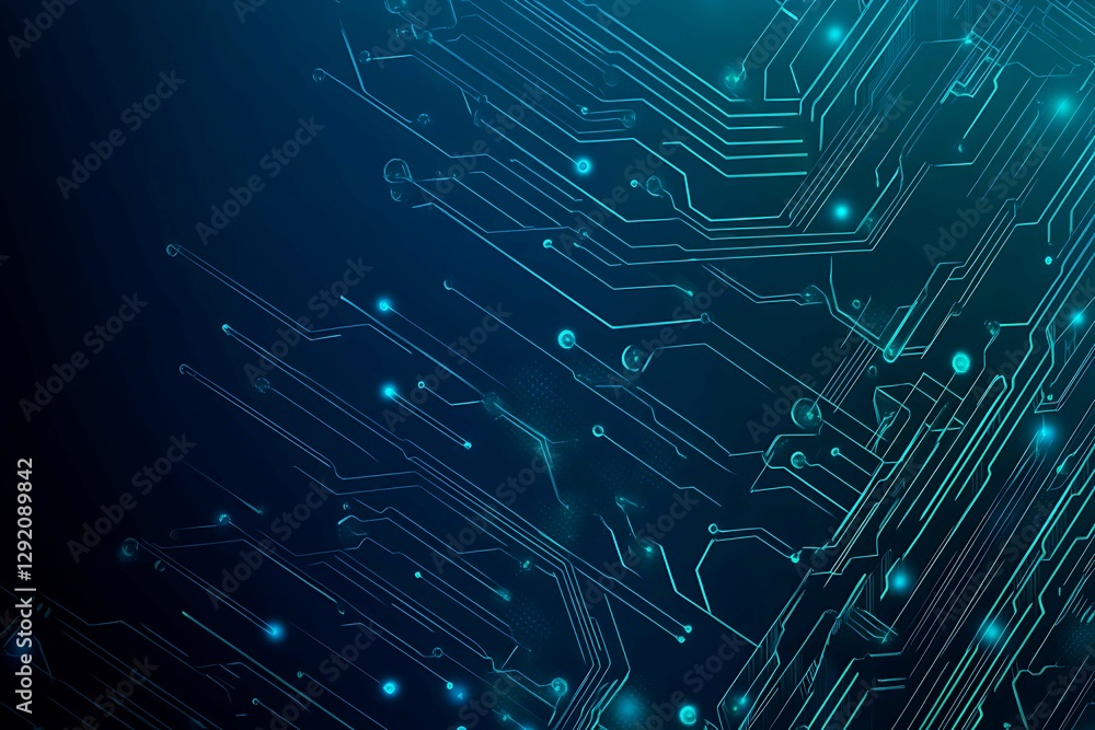 Abstract close-up of a glowing blue digital circuit board, showcasing intricate connections and technological design on a black background.
Abstract close-up of a glowing blue digital circuit board, showcasing intricate connections and technological design on a black background.
