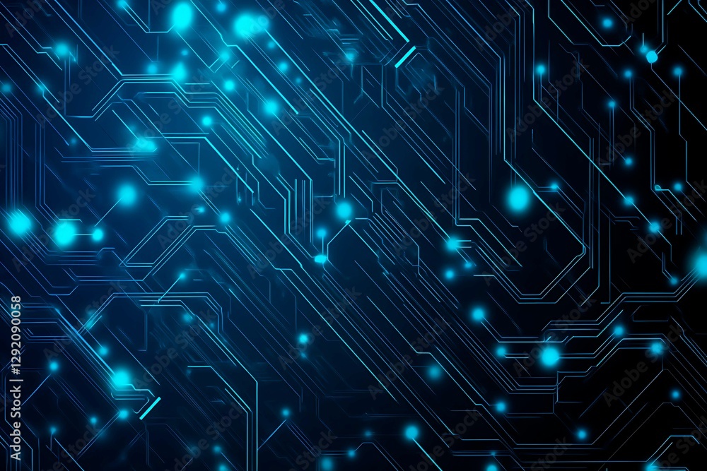 Abstract close-up of a glowing blue digital circuit board, showcasing intricate connections and technological design on a black background.
Abstract close-up of a glowing blue digital circuit board, showcasing intricate connections and technological design on a black background.