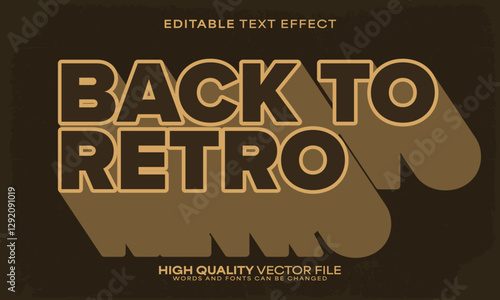 Retro classic text effect, editable text effect and vintage 3d font style bold shadow oldschool poster design