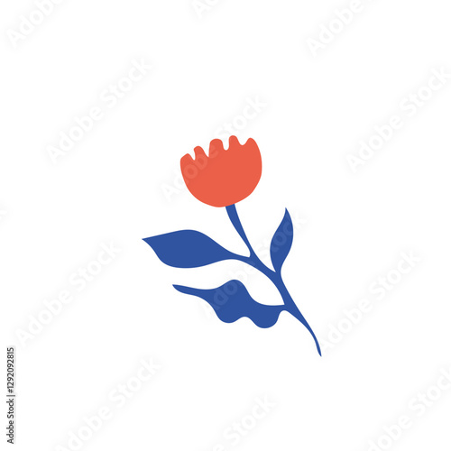 pastel boho bold Flower in modern minimal style