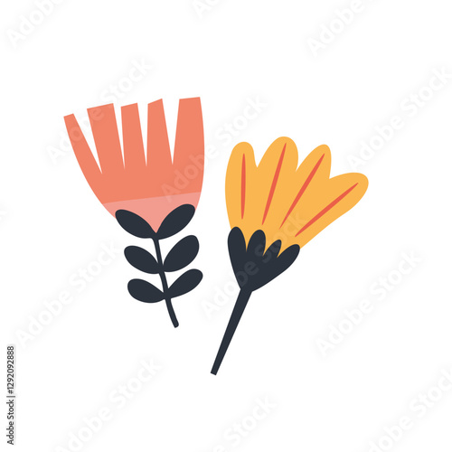 pastel boho bold Flower in modern minimal style