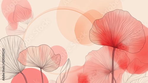 Elegant floral design featuring delicate petals and soft colors in a contemporary artwork