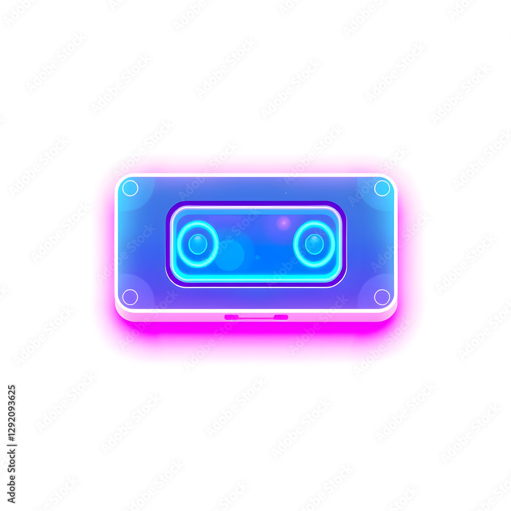Obraz premium Tape holographic 3D icon. neon symbol vector illustration isolated on white background. Generative AI