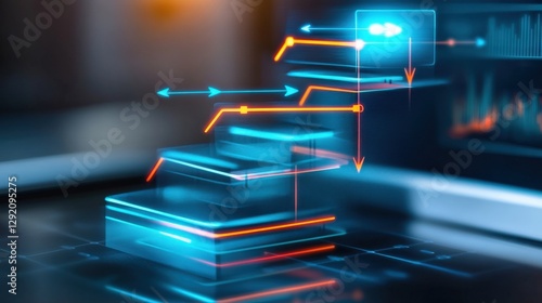 Digital business growth strategies virtual workspace infographic data-driven insights professional environment visual representation