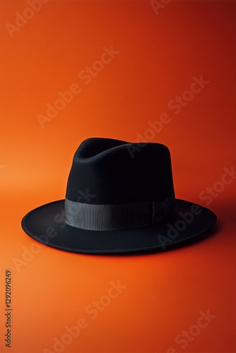 Elegant zucchetto hat displayed on a vibrant solid color background with ample blank space for artistic appeal photo