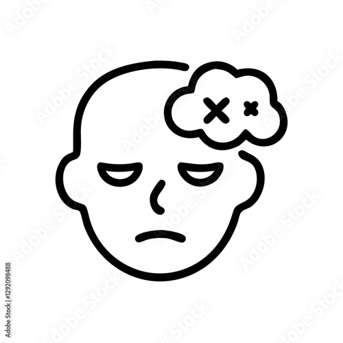 Dreaming Face expressing confusion with thought bubbles