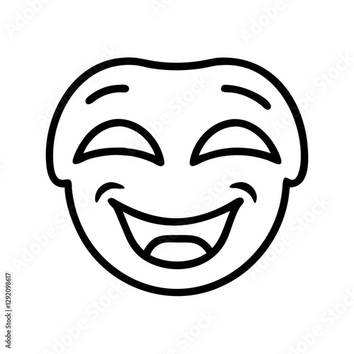 Laughing Face icon smiling widely on a simple background