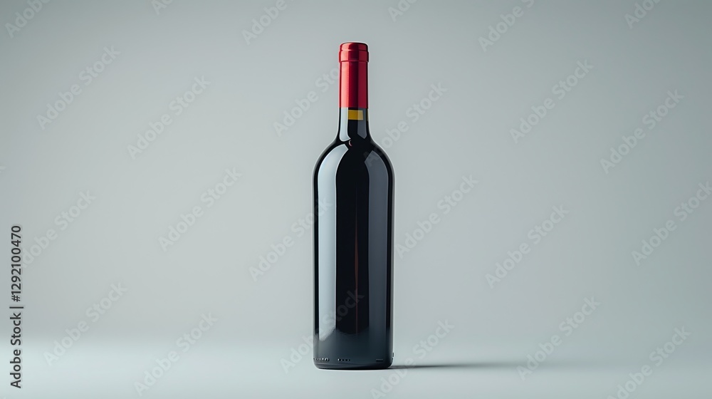 A bottle of red wine on a gray background. 3D illustration A bottle of red wine on a gray background. 3D illustration