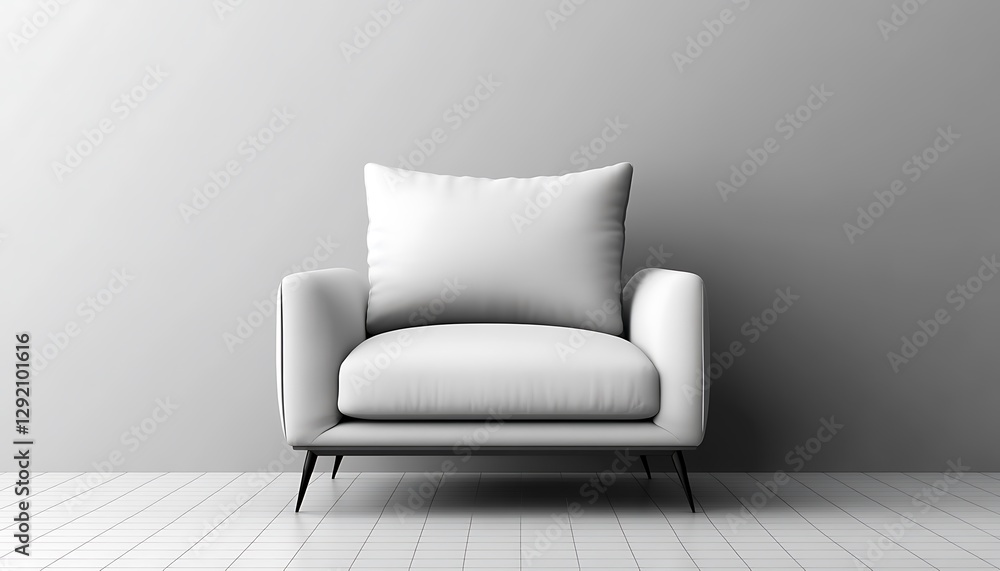 Modern White Armchair Interior Mockup Modern White Armchair Interior Mockup