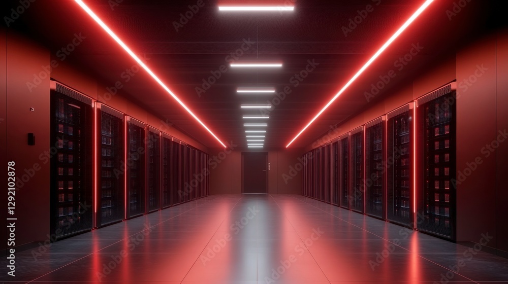 Fototapeta premium High-Tech Data Center with Bright Lighting
