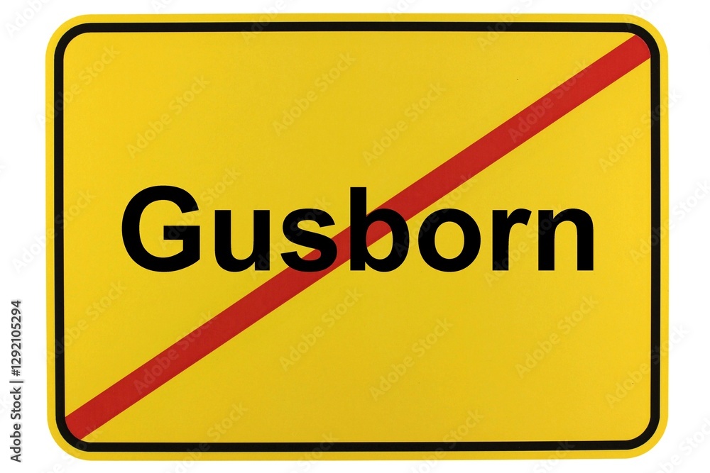 Illustration eines Ortsschildes der Gemeinde Gusborn in Niedersachsen Illustration eines Ortsschildes der Gemeinde Gusborn in Niedersachsen