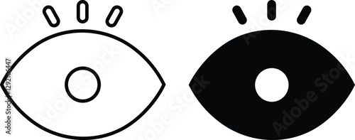 Eye care icon use in mobile screen dark light safety for eyes