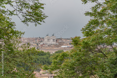 Canvas Print View over the city of rome the capital.