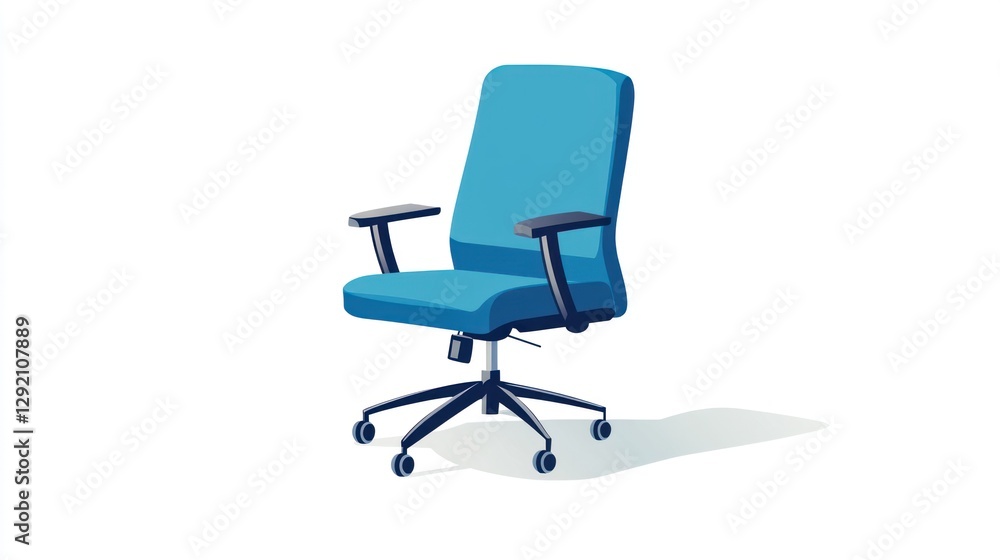 Blue office chair illustration Blue office chair illustration