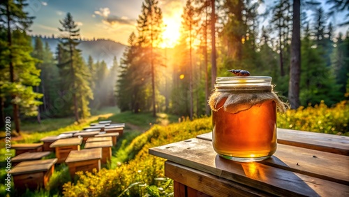 honey in the glass