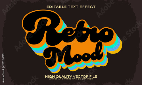 Retro classic text effect, editable text effect and vintage 3d font style bold shadow oldschool poster design