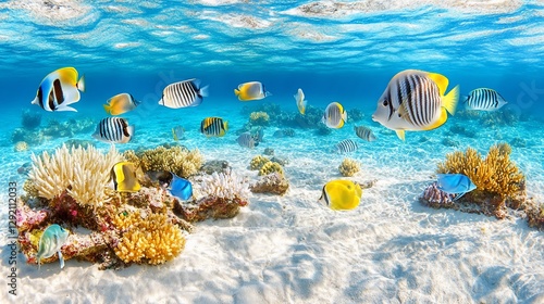 Tropical Fish Coral Reef Underwater Scene photo